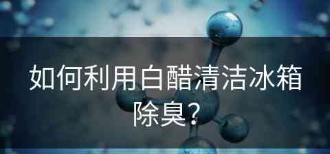 如何利用白醋清洁冰箱除臭？